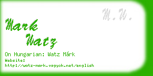 mark watz business card